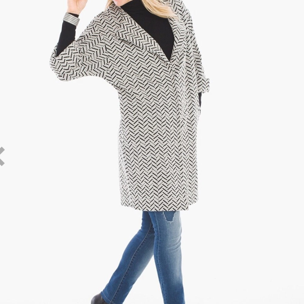 CHICO’S chevron knit jacquard jacket/coat - Picture 7 of 15